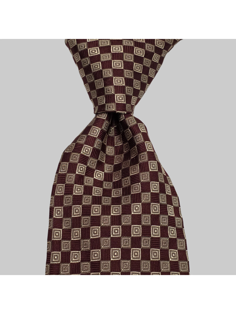 Paul Dione Maroon Gold Woven Black 100% Silk Men’s Neck Tie 60  x 3.3/4